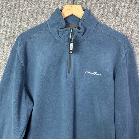 NWT $65 Eddie Bauer Mr Quest Fleece 1/4 Zip Pullover Long Sleeve‎ Hiking Large - Picture 3 of 10